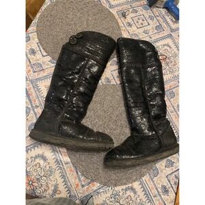 UGG Australia Classic Tall Sparkle Black Sequin Boots 3172 Womens 8